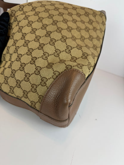 GUCCI Miss GG Hobo GG Canvas with Leather Brown