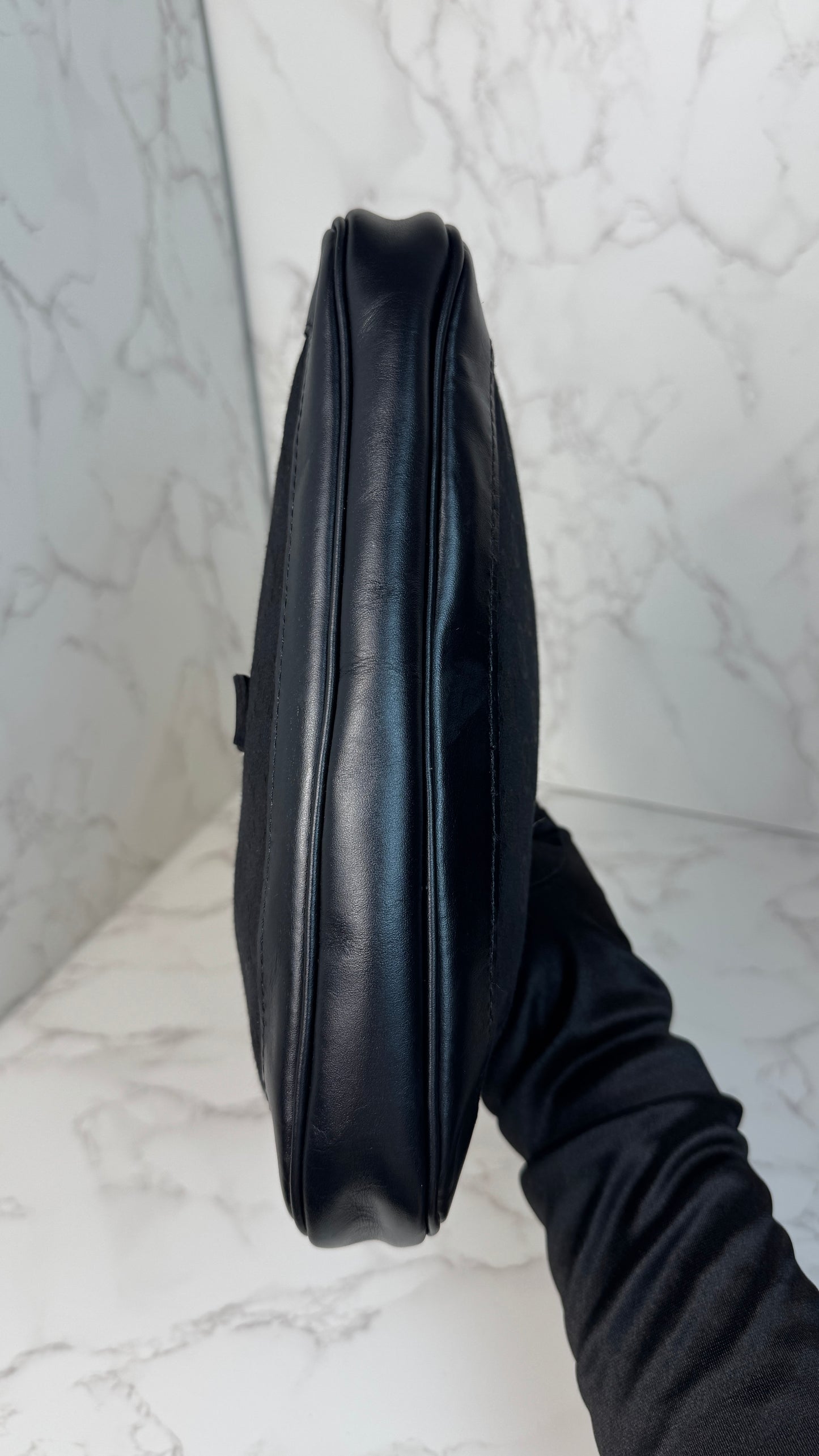 Gucci Jackie Hobo GG Canvas Shoulder Bag Black (Vintage)