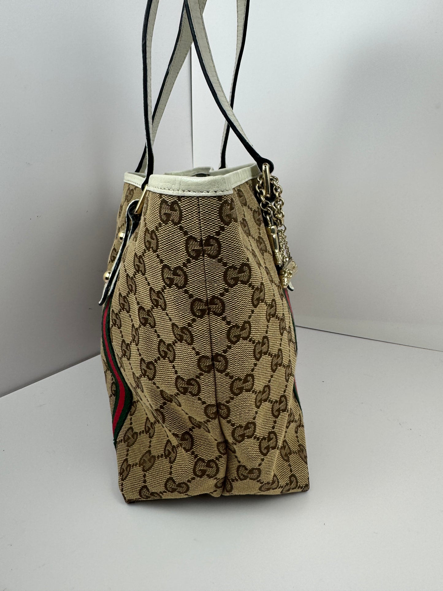 Gucci Web Tote GG Canvas White