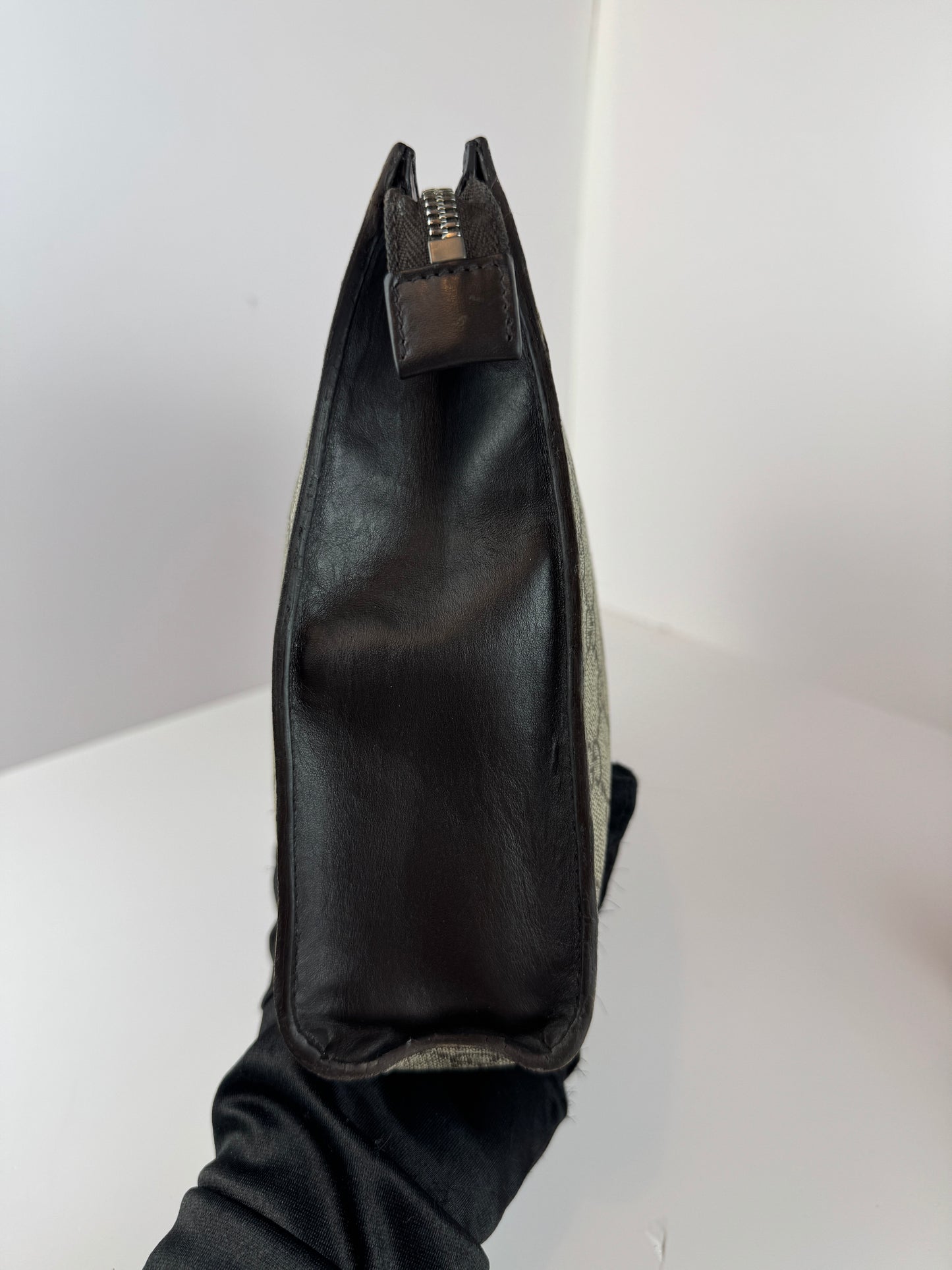Gucci Web Clutch GG Supreme Coated Canvas