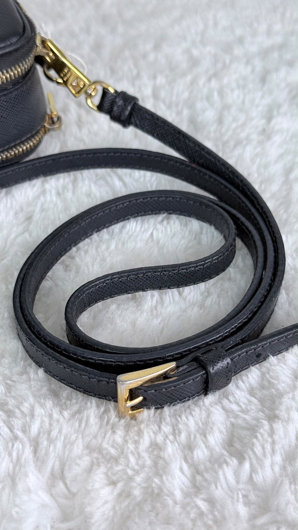 PRADA Camera Saffiano double zip Black