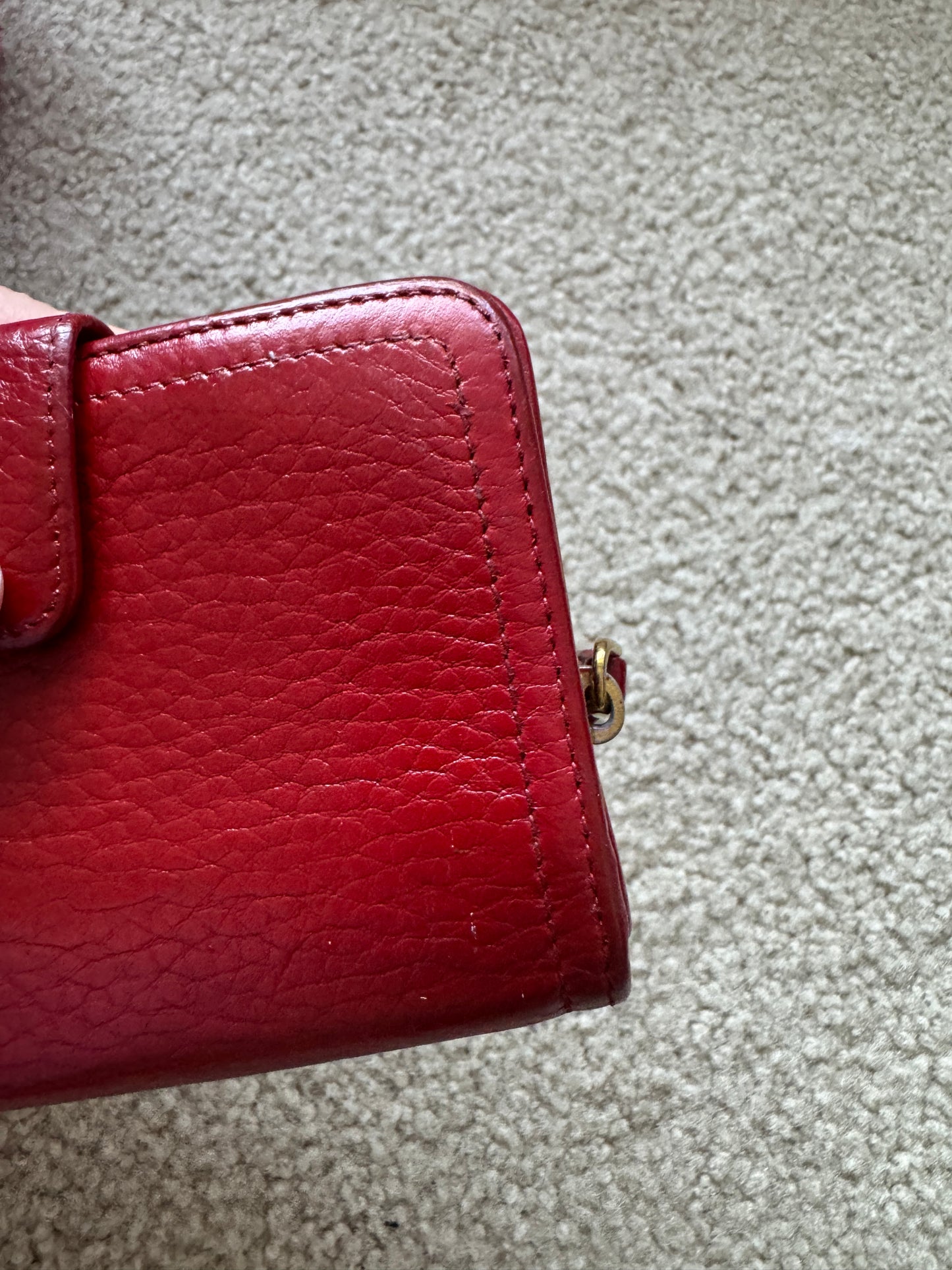 Prada leather Red wallet