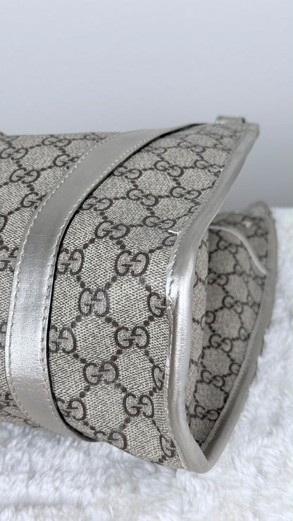 GUCCI Jackie Hobo GG Supreme Coated Canvas Silver