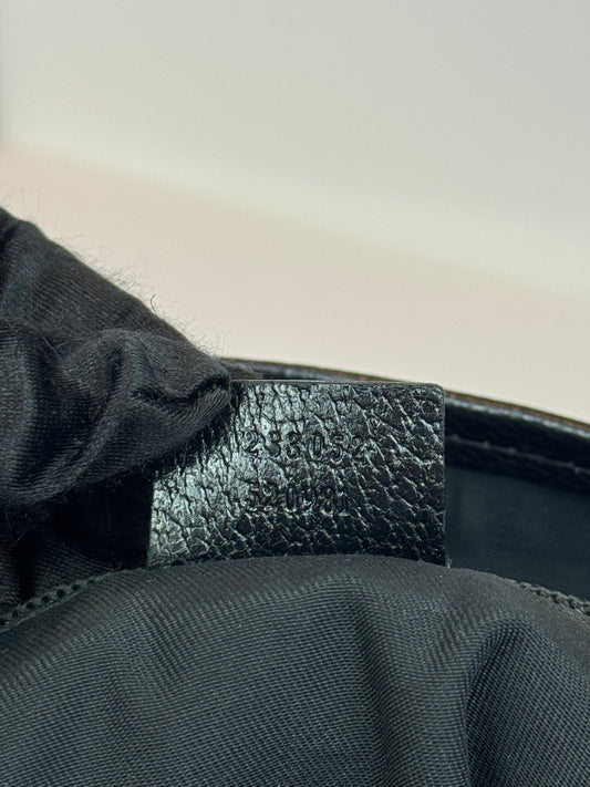 GUCCI Web Boston Navy Blue GG Canvas with strap