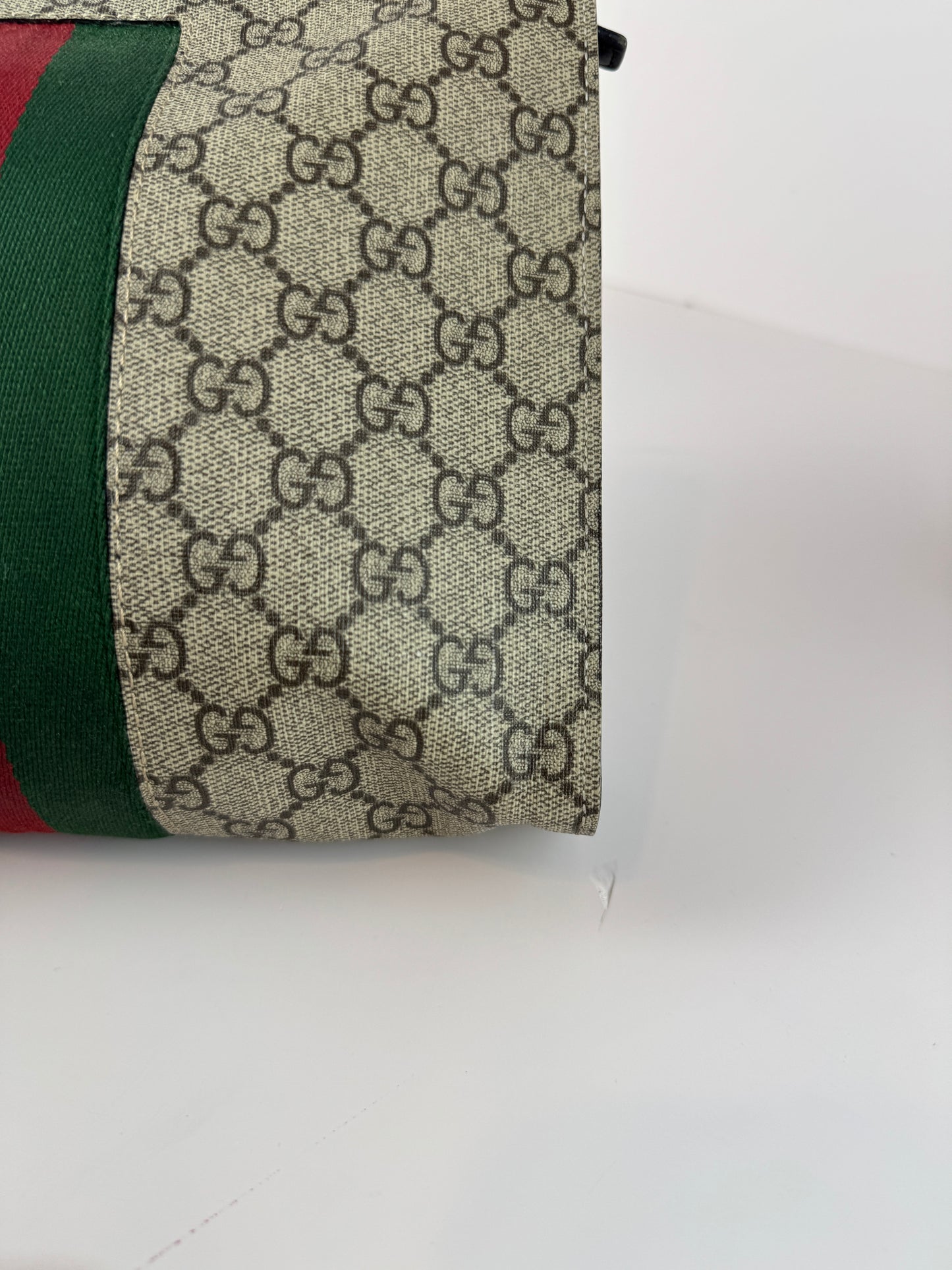 Gucci Web Clutch GG Supreme Coated Canvas
