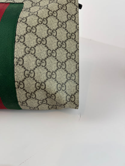 Gucci Web Clutch GG Supreme Coated Canvas