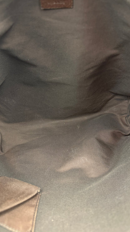 Gucci Flat  Crossbody GG Canvas Web Strap Brown