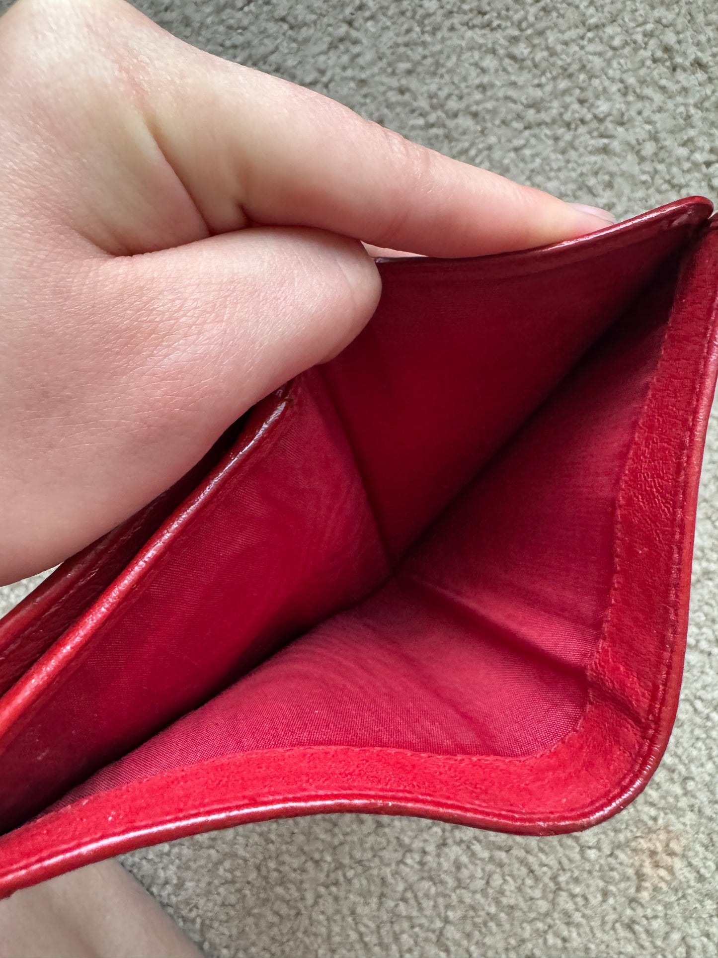 Prada leather Red wallet