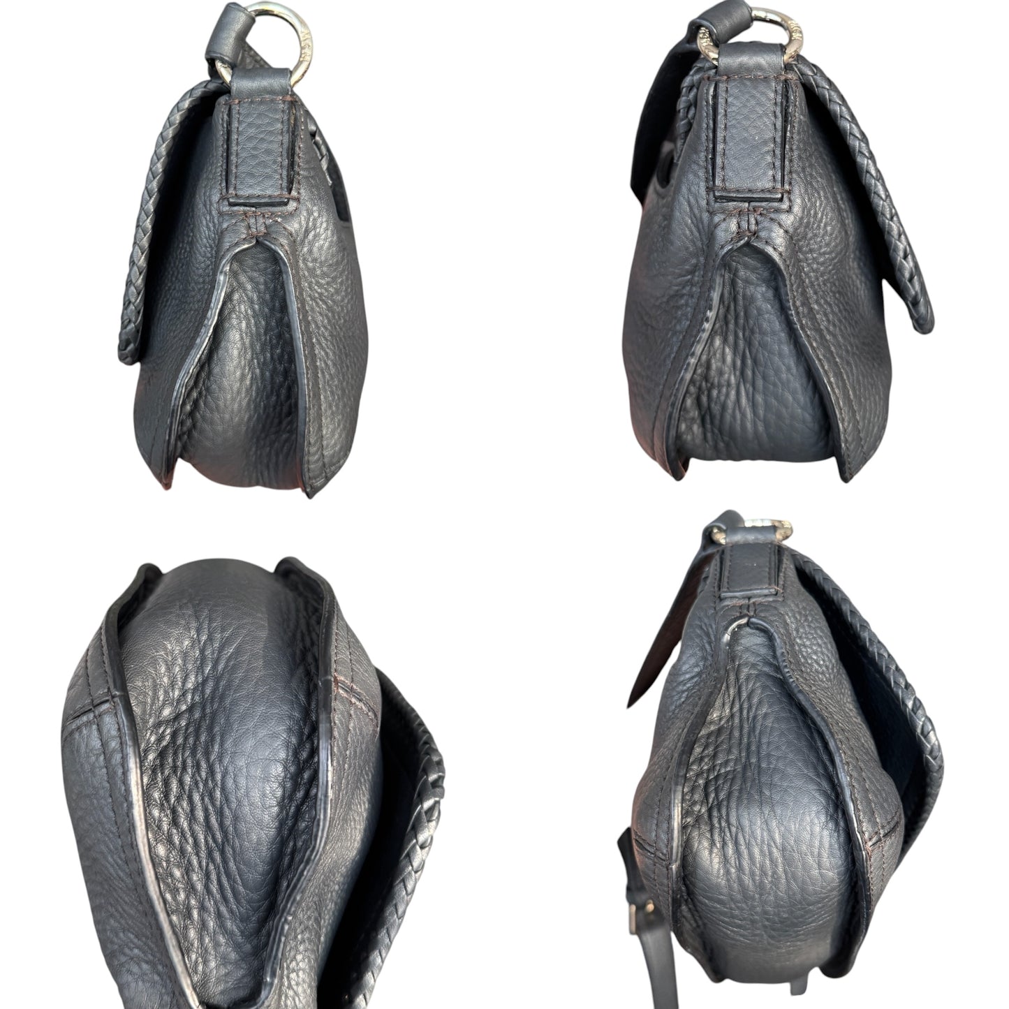 Mcm Leather flap crossbody Dark grey