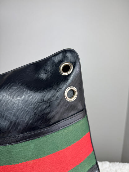 GUCCI Web Flat 500 Messenger GG Imprime Medium Black