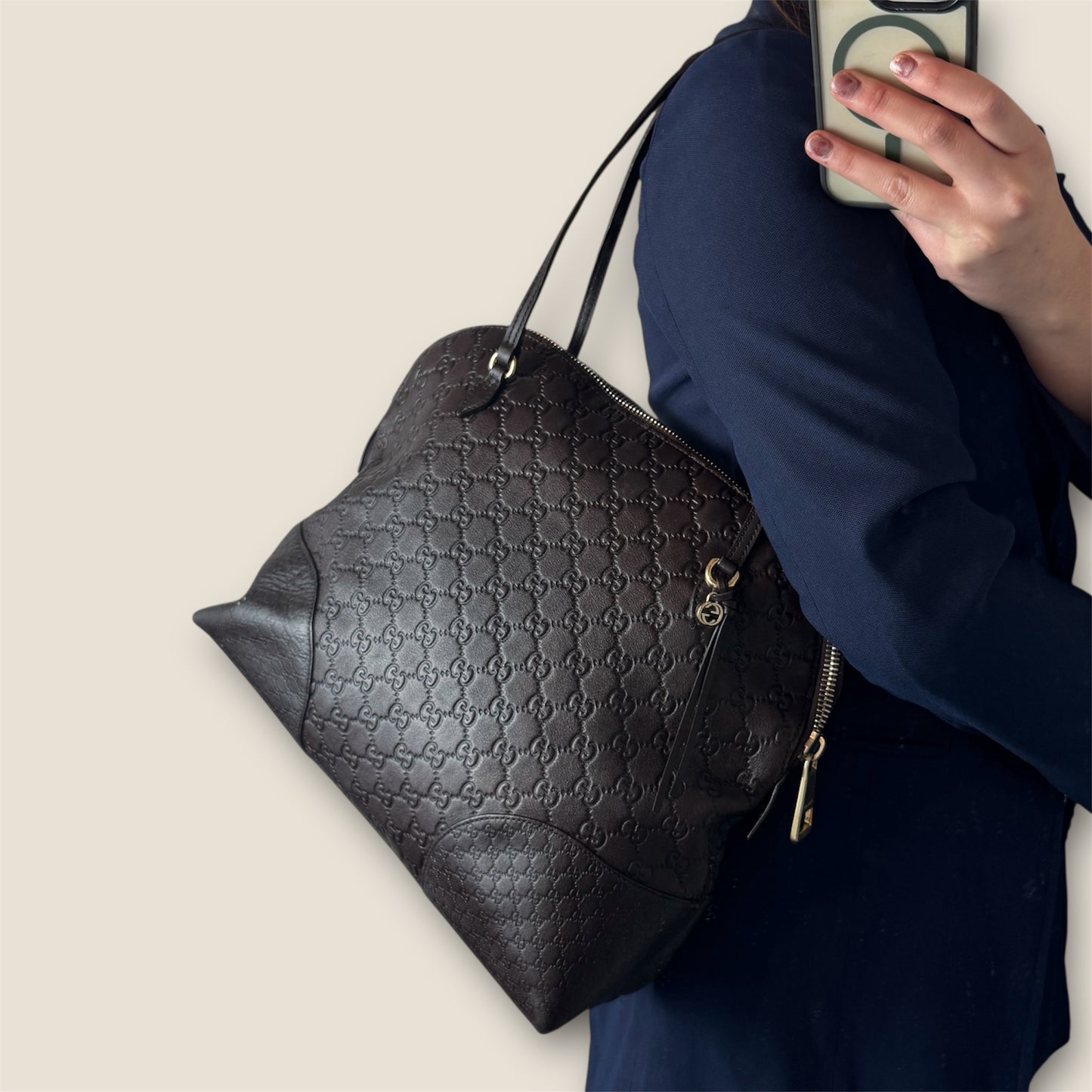 Gucci Bree Dome Tote Guccissima Leather Medium