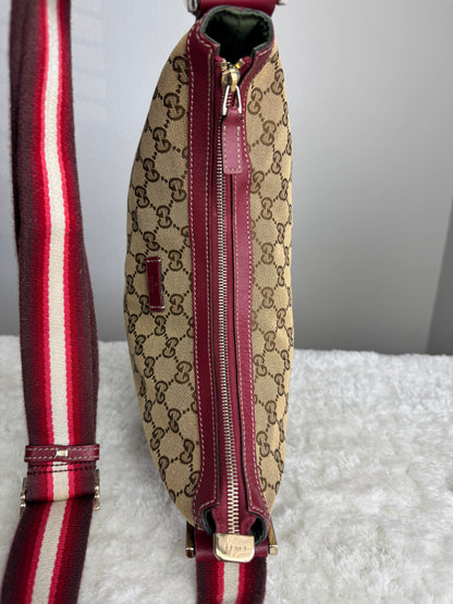 GUCCI Web Half Moon GG canvas Red