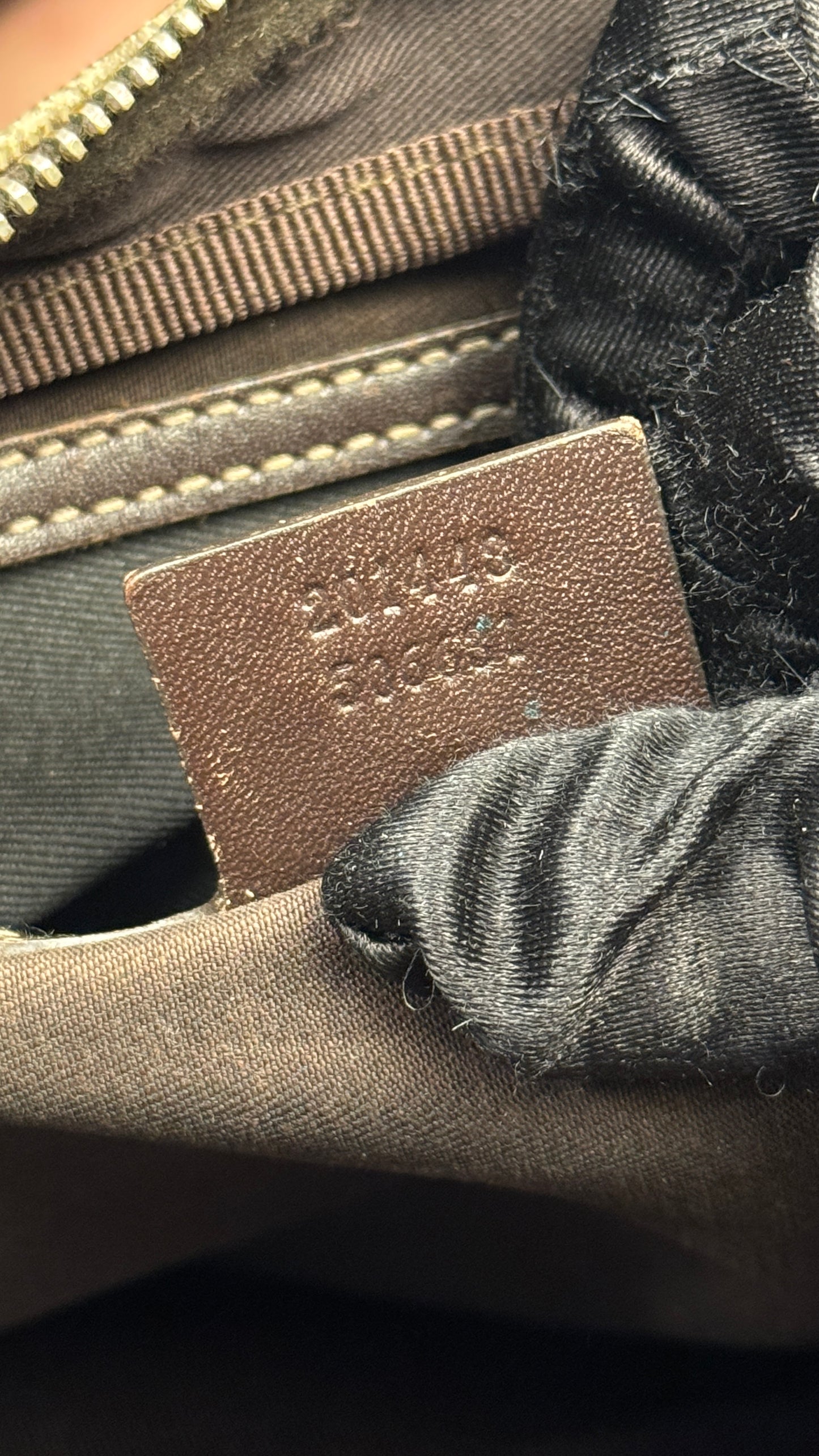 Gucci Front Zip Messenger Coated Canvas Brown