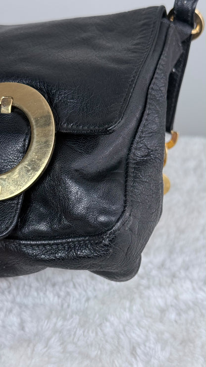 FENDI shoulder FF Leather Black