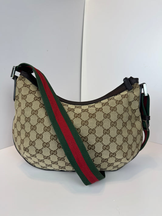 Gucci Halfmoon web Stripe Gg Canvas
