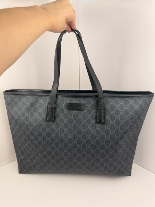 Gucci Large Tote GG Supreme Coated Canvas Black