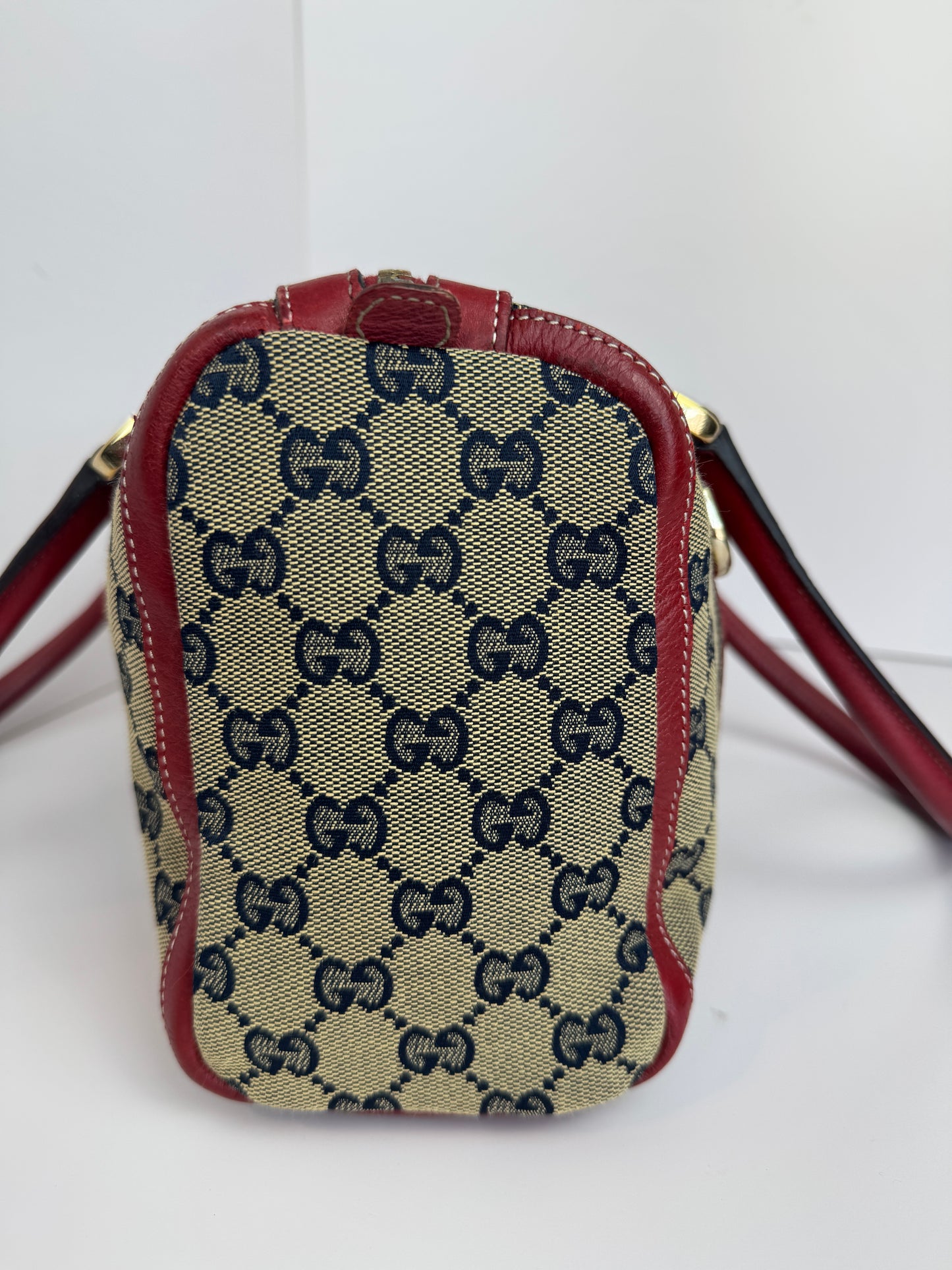 Gucci GG Canvas Boston Navy and red