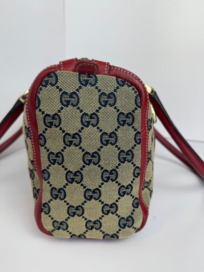 Gucci GG Canvas Boston Navy and red