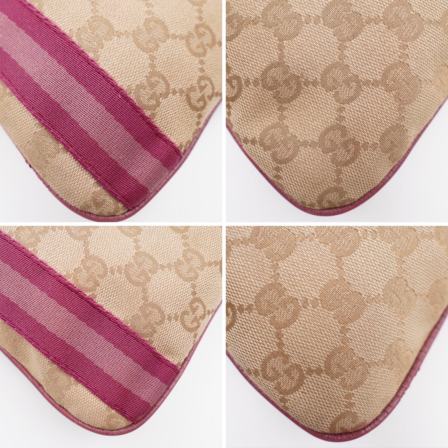 Gucci web Flat Crossbody pink