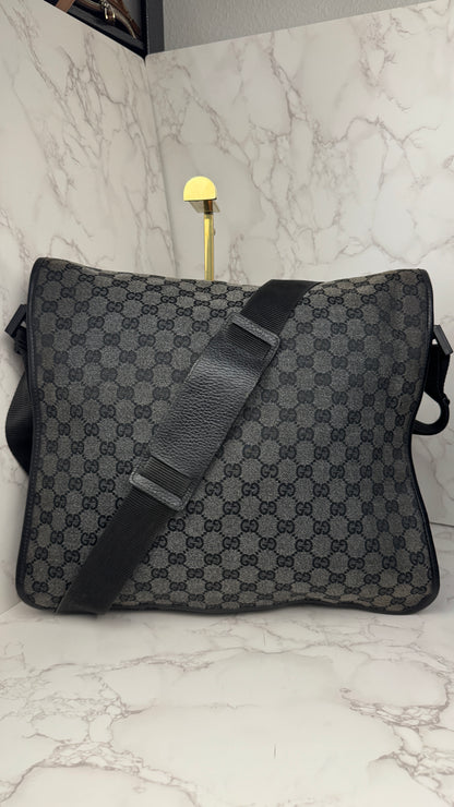 Gucci Denim Hysteria Double Buckles Messenger