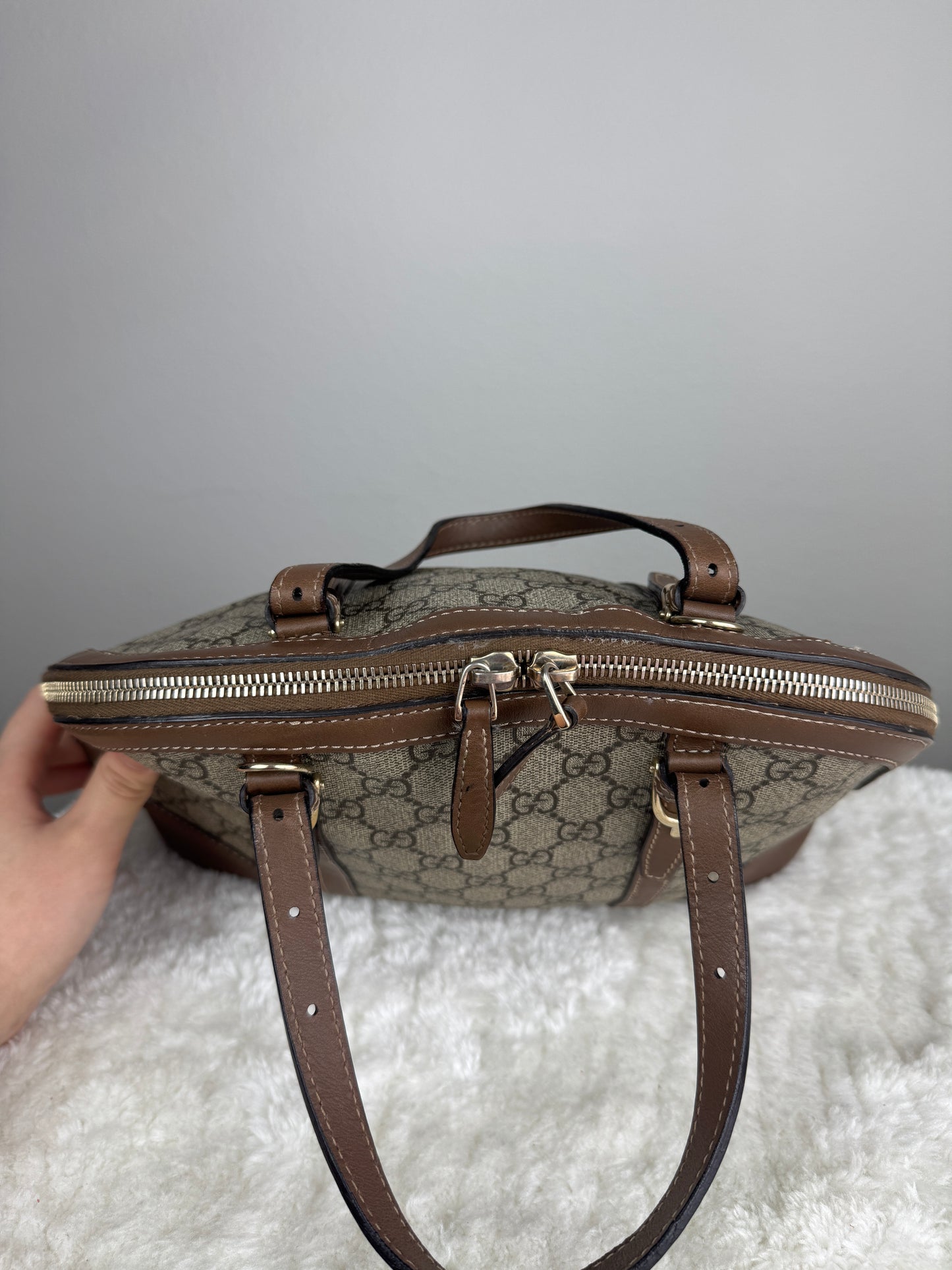 GUCCI Nice Dome GG Supreme Coated canvas Brown