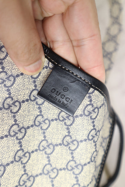 Gucci Web Loop Tote GG Supreme Navy