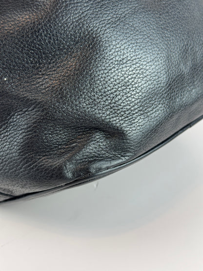 MCM Black Leather Drawstring Bucket bag