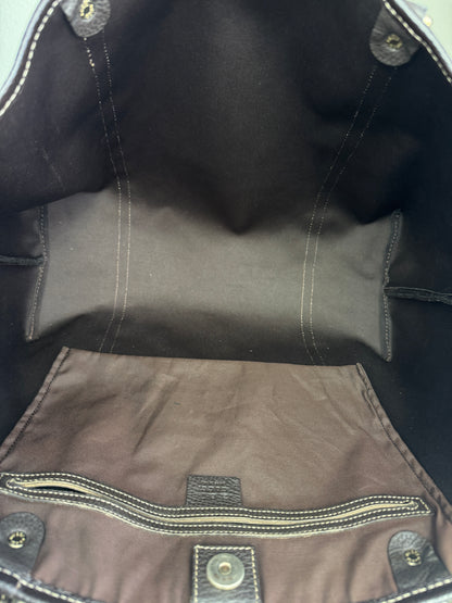 GUCCI Shopping Tote GG Coated Canvas Brown