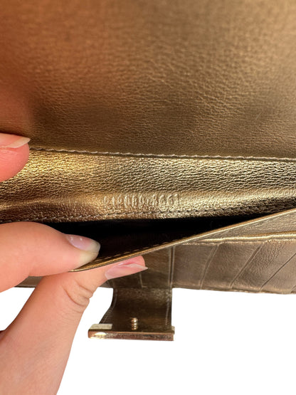 WA7👛 Gucci long wallet GG Canvas gold (COA included) retail $885