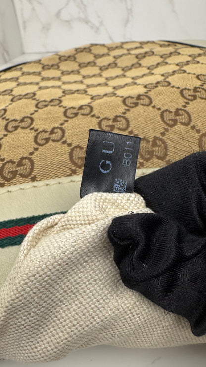 Gucci Mayfair GG Canvas Crossbody with Web Ribbon Signature