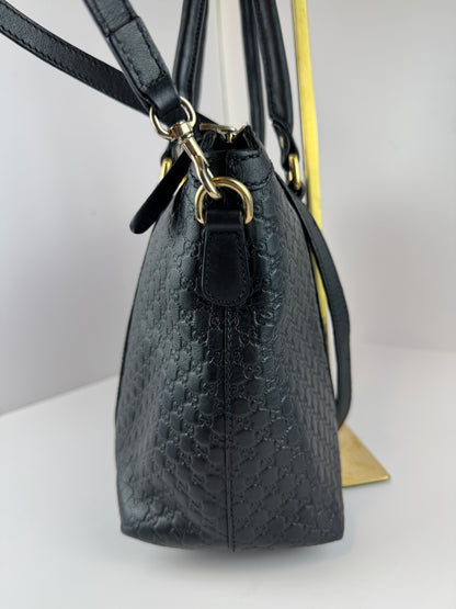 Gucci Soft Microguccdssima small Zippered Satchel Black