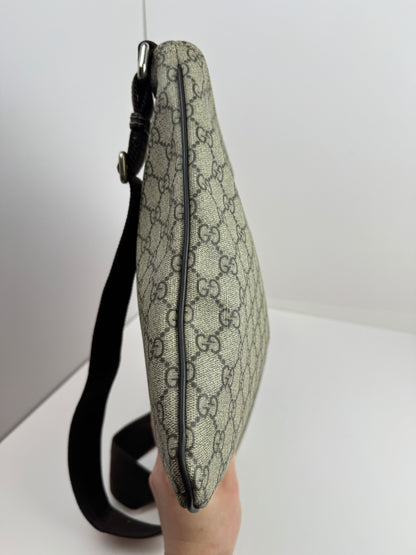 Gucci Flat Zip Top Messenger Coated Canvas Brown