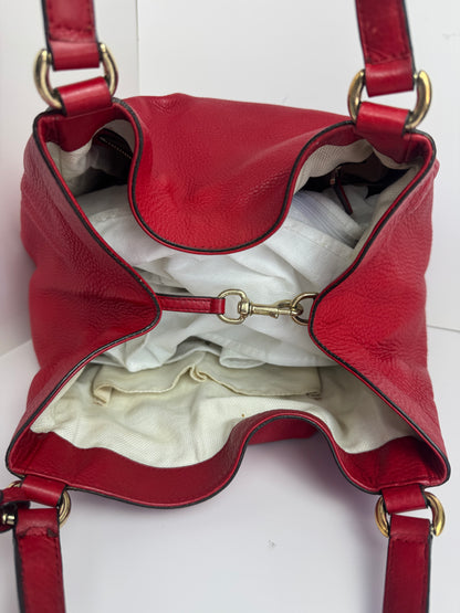 Gucci Red Soho pebbled leather hobo with tassel