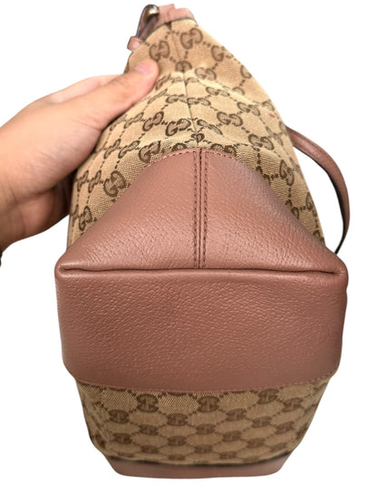 Gucci Bree convertible top handle bag GG Canvas medium pink