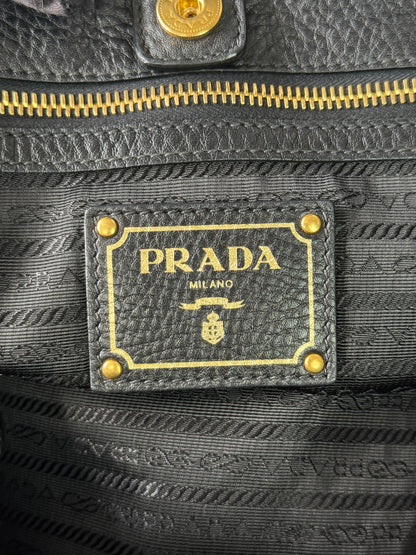 PRADA Vitello Daino Double Pocket Leather Black