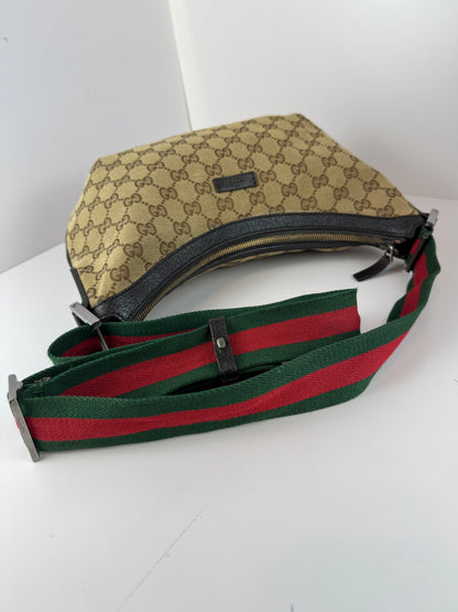Gucci Web Halfmoon GG Canvas Medium