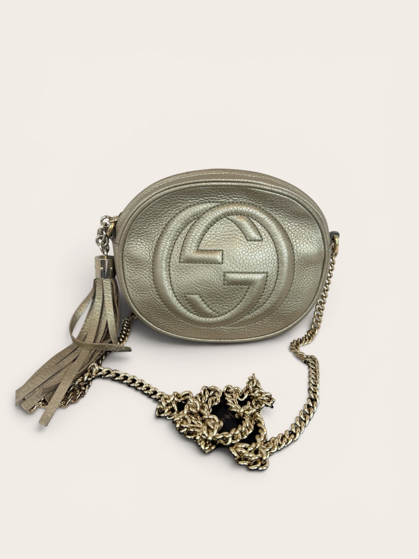 GU01👜 Gucci Soho Disco Bag metallic Gold (COA included)
