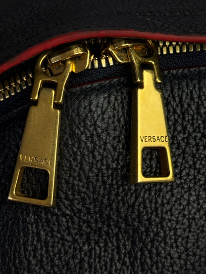 VERSACE La Medusa Backpack in Navy Leather