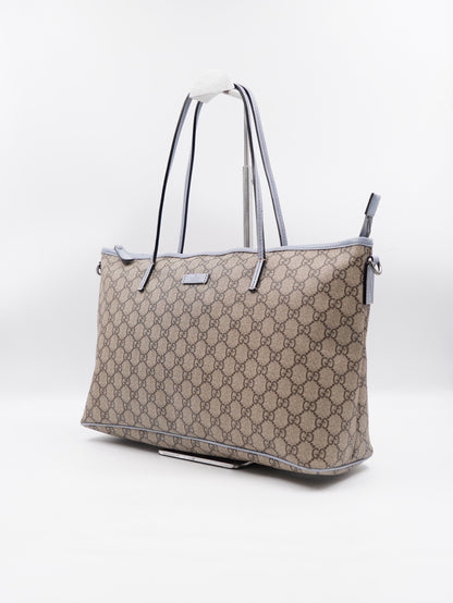 Gucci Convertible Zip Tote GG Coated Canvas with leather medium