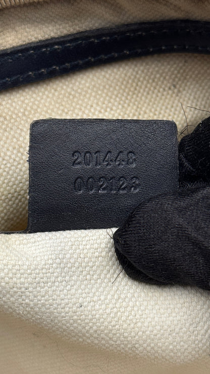 Gucci Front Zip Messenger GG Coated Canvas Navy