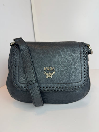 Mcm Leather flap crossbody Dark grey