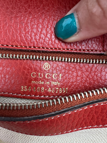 Gucci Swing Tote Leather Red