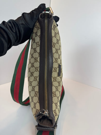 Gucci Halfmoon web Stripe Gg Canvas