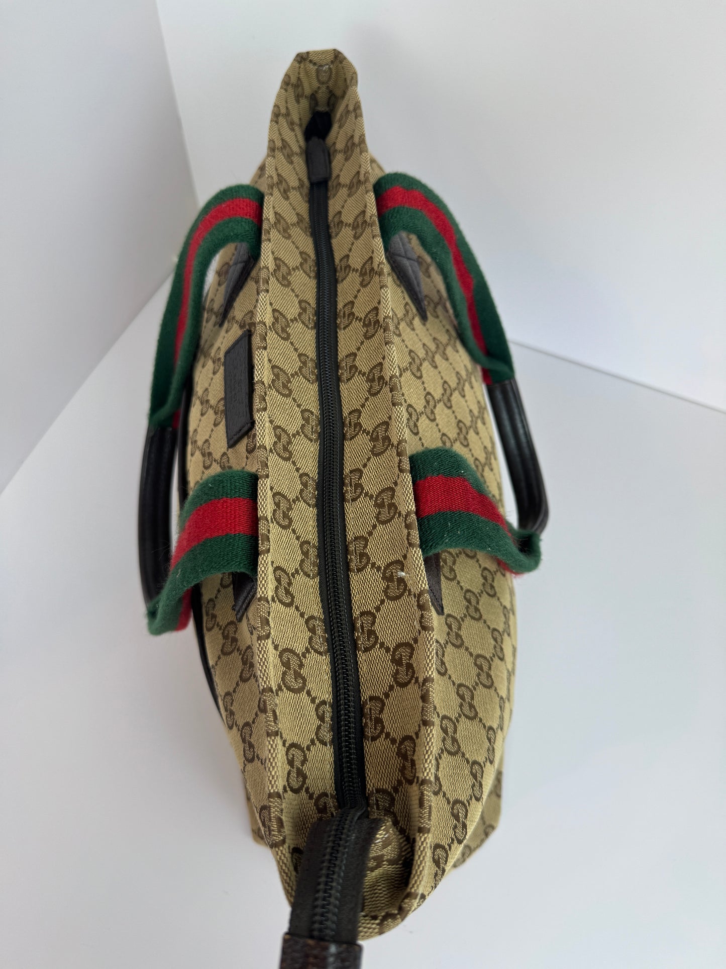 Gucci Web Stripe Diaper Tote GG Canvas
