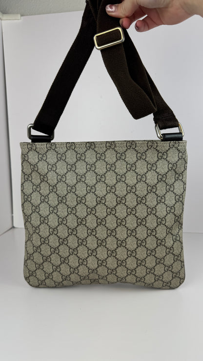 Gucci Flat Messenger GG Coated Canvas Medium
