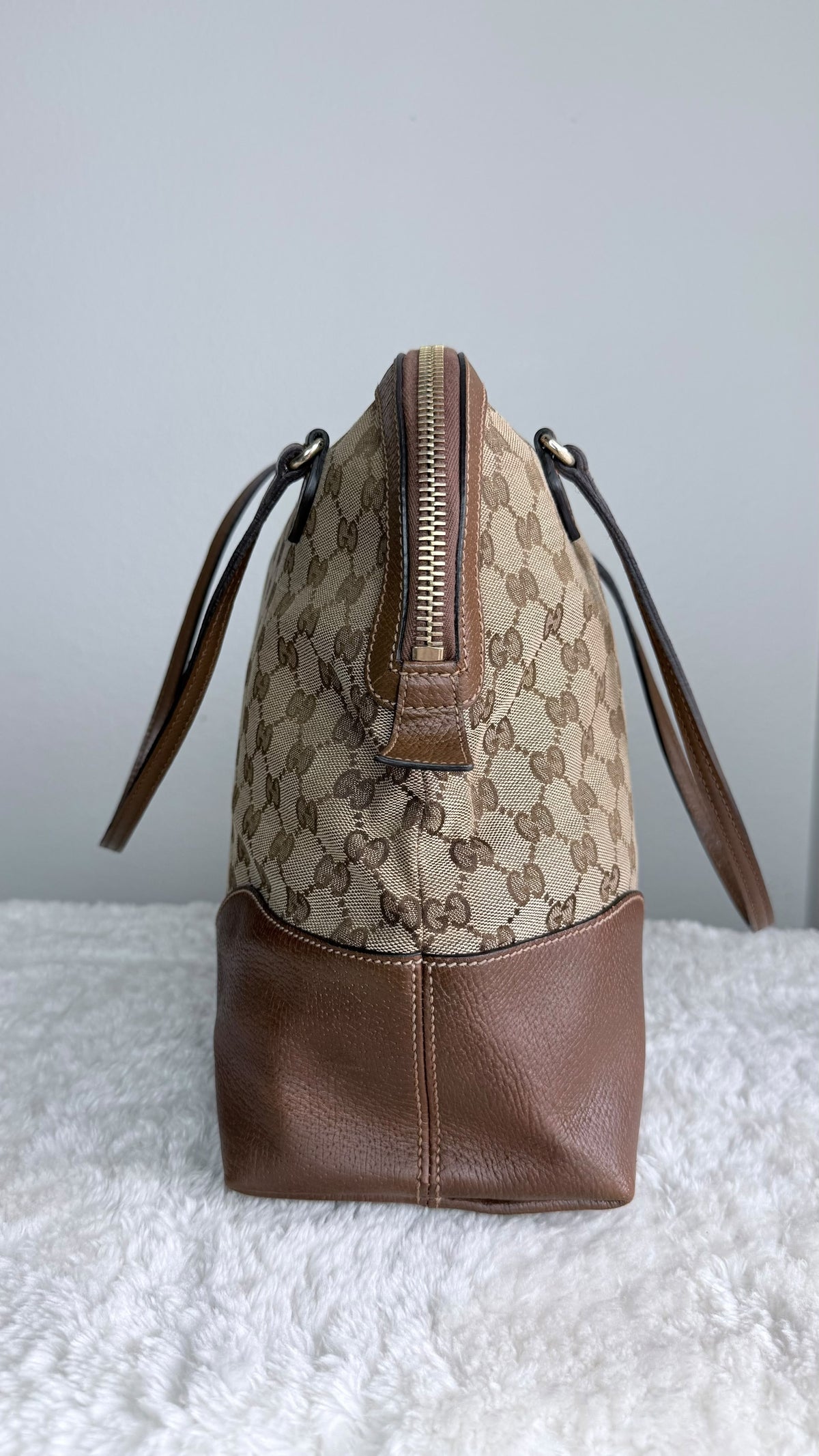GUCGI Bree Tote GG Canvas Brown