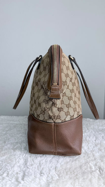 GUCGI Bree Tote GG Canvas Brown