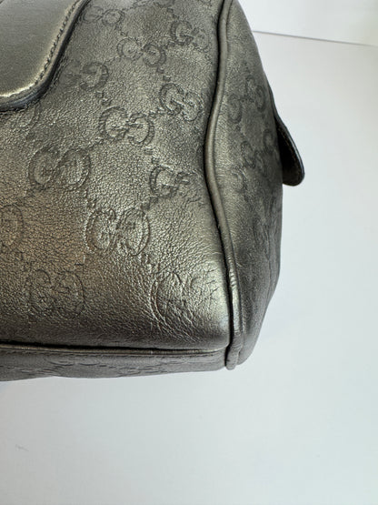 Gucci Boston Embossed Leather Monogram Grey