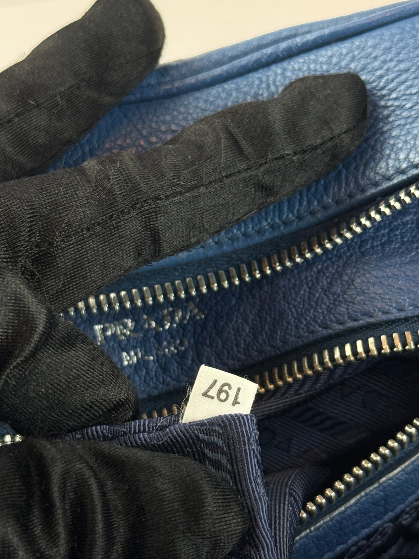Prada Vitello Phenix Bowling Bag Talco