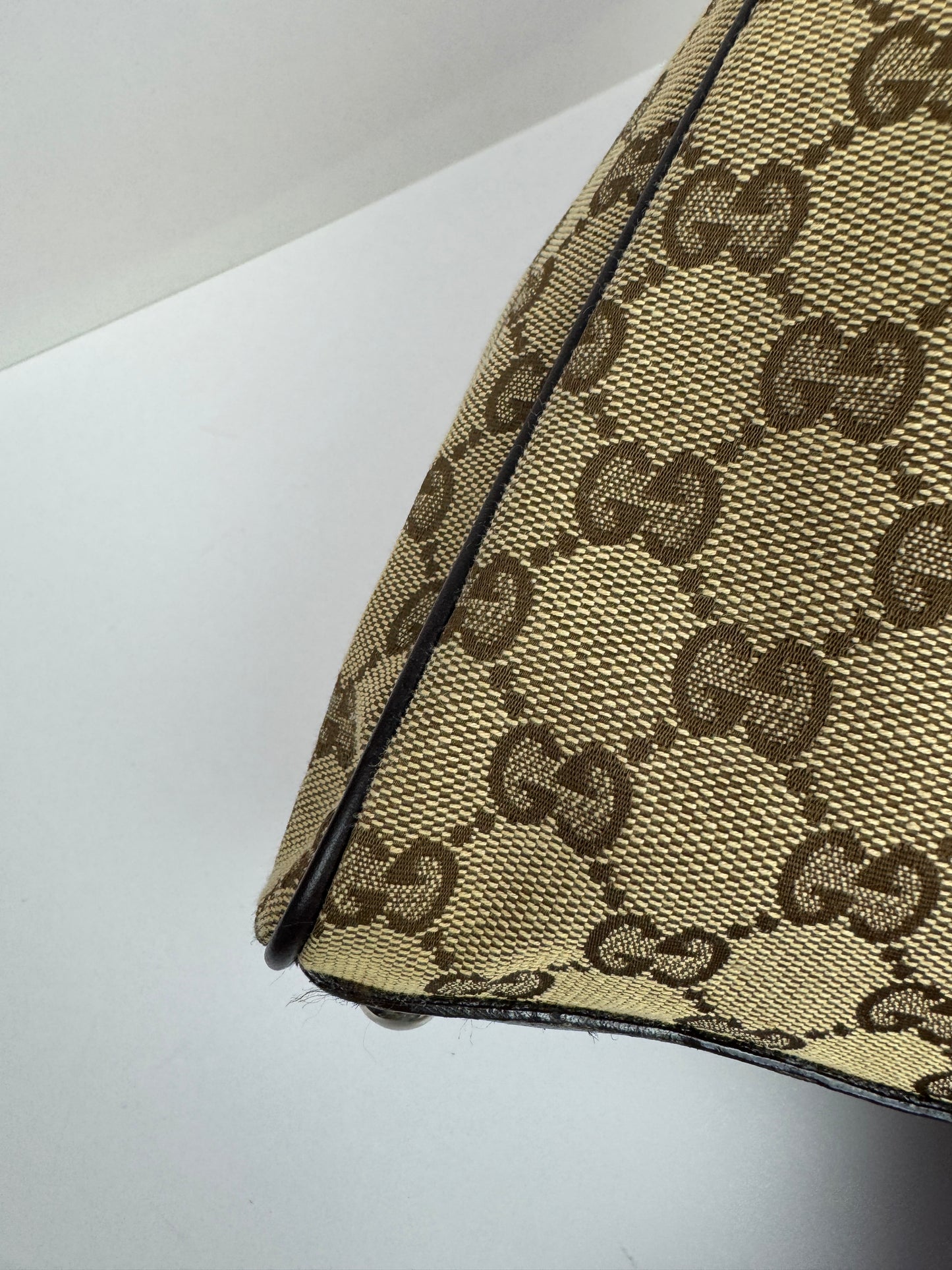Gucci Drawstring Bamboo Hobo GG Canvas Monogram Brown